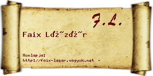 Faix Lázár névjegykártya